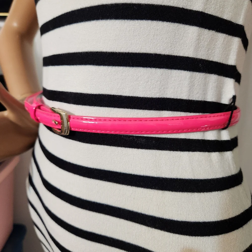 Arden B Black and White Striped Dress with Pink Accents Sz. Small - Picture 3 of 11